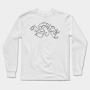 La Foule | One Line Drawing | One Line Art | Minimal | Minimalist Long Sleeve T-Shirt